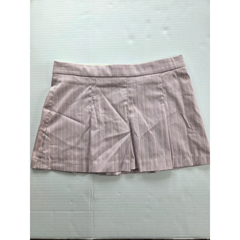 Frankie B Pink Pinstripe Pleated Mini Skirt Y2K Preppy Lavender Size 4